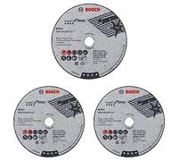 Bosch Accessories 5 disques à tronçonner Expert for Inox (pour acier inoxydable, 76 x 10 x 1 mm, accessoires meuleuse angulaire), Paquet de 3