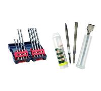 Bosch Accessories 8x Coffret Forets SDS plus-3 (pour Béton, Tough Box, Ø 5-10 mm, Accessoires Rotary Hammer Drills) & 3 pièces it de burins SDS plus