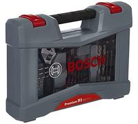 Bosch Accessories 91 pièces Ensemble premium X-Line de d'embouts et forets (foret à béton, foret pour carrelage, porte-embouts universel, butée de profondeur, Accessoires perceuse)