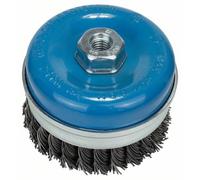 Bosch Brosse boisseau PRO Steel Longlife – 75 mm, fils acier torsadés 0,5 mm, M10