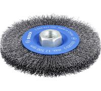 Bosch 1x Brosse circulaire PRO Steel Longlife, fils ondulés pour petite meuleuse angulaire et filetage M14 (pour Acier, Ø 115 mm, Professional Accessoire Petite meuleuse angulaire)