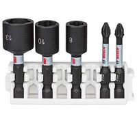 Bosch Accessories Coffret de 5 embouts de vissage et douilles Impact Control de Bosch Professional (Pick and Click, accessoires pour visseuse à percussion)