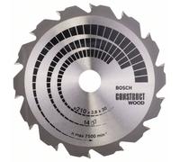 Bosch Accessories Construct Wood 2608640634 Lame de scie circulaire au carbure 210 x 30 x 2.8 mm Nombre de dents: 14 1 pc(s)
