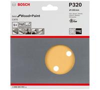 Bosch Accessories Disque Abrasif C470 pour Ponceuses Orbitales, 320 Grain, 150mm, Lot de 5