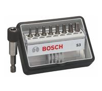 Bosch Accessories embouts de vissage courts qualité extra-dure Robust line, sets de 8 pièces + 1 (S) longueur 25 mm avec porte-embout universel à changement rapide 25 mm 2607002562