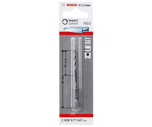 Bosch Accessories Forets hélicoïdaux Impact Control HSS (pour métal, 2,5 x 30 x 69 mm, Accessoires pour perceuse à percussion)