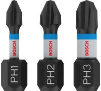 Bosch Embouts PRO PH Impact – PH1/PH2/PH3 25 mm – 3 pièces (2608522470)