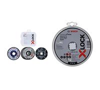 Bosch Accessories Kit 5 pièces avec disques à tronçonner et disques abrasifs X-LOCK & Disque à Tronçonner à Surface Plate -10 pièces Standard for Inox
