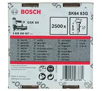 Bosch 2608200507 Pointe à Tête Fraisée Sk64 63G 1,6 Mm, 63 Mm, Galvanisé Version Galvanisée, 2500 Pièces G
