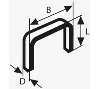 Bosch Agrafes à fil plat Type 52 12,3 x 1,25 x 12 mm 1000 pièces (2609200207)