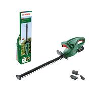 Bosch EasyHedgeCut 18-52-13 : Taille-haies sans fil 18V, lame 52cm, écartement 15mm, 2400 tr/min, batterie 2Ah, 2.8kg, technologie anti-blocage.