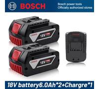 Bosch batterie au Lithium professionnelle 18V 6.0AH Bosch BAT609 BAT609G BAT618 BAT618G outil électrique Rechargeable 6/5/4.0Ah batterie battery2PCS Char1PCS