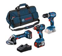 Pack BOSCH Perceuse-visseuse GSB 18V-45 + Boulonneuse GDX 18V-200 + Meuleuse GWS 18V-7 + 2 batteries 5.0Ah 18V + chargeur
