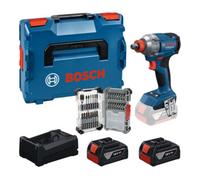 Kit d'outils Bosch : GDX 18V-285 + 2 batteries GBA 5,0 Ah + GAL + jeu de 31 embouts dans une L-BOXX