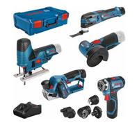 Bosch Bosch Lot de 5 outils 12V : GSR + GOP + GHO + GWS + GST + 3x GBA + GAL + XL-BOXX Quantité:1