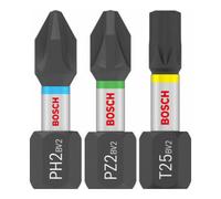BOSCH Coffret d'embouts de vissage PRO Impact,PH2 (x5)/PZ2 (x5)/T20 (x5)/T25 (x5)/T30 (x5)