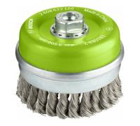 Bosch Brosse boisseau 100 mm à fils d'inox torsadés 100 mm, 0,35 mm, M14 Quantité:1