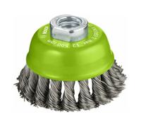 Bosch Brosse boisseau 75 mm à fils torsadés inox 0,5 mm M14 – 2608622060