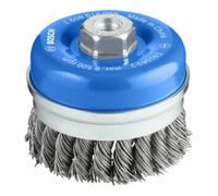 Bosch Brosse boisseau PRO Steel Longlife 90 mm, fils d'acier torsadés 0,8 mm, M14, 1 pièce