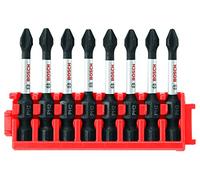 BOSCH CCSPH2208 Lot de 8 embouts de 2" Impact Tough Phillips P2 Power Bits avec clip pour système de boîtier personnalisé