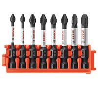 BOSCH CCSPHV208 Ensemble de 8 embouts Philips pour outils électriques, résistants aux chocs avec clip pour système de boîtier personnalisé