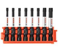 BOSCH CCSTV208 Lot de 8 pièces assorties 5,1 cm Embouts Torx résistants aux chocs avec clip pour système de boîtier personnalisé.