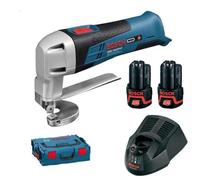 Bosch - Cisaille à tôle sans fil 18V, 2 batterie 2,0 Ah Li-Ion, chargeur 0601926108