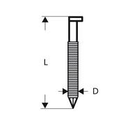 Bosch Clou en bande tête D SN34DK 50R 2,8 mm, 50 mm, métallique, rainuré