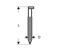 Bosch Clou en bande tête D SN34DK 80R 3,1 mm, 80 mm, métallique, rainuré