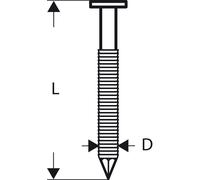Clou strié à tête ronde SN21RK 75RG 2,8 mm, 75 mm, galvanisé, rainuré, paquet de 3000 pièces