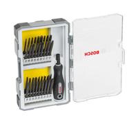 Bosch Coffret de 37 tournevis avec poignée PH1-2-3 ; PZ1-2-3 ; Plat 5-6 ; TH8-11-15-20-25-27-30-40 ; TQ6-8-10 ; HEX2-2,5-3-4-5-6 ; TW 1-2-3-4 ; SP 4-6-8-10 ; R1-2-3 Quantité:1