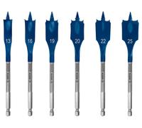 BOSCH Coffret de 6 meches plates EXPERT Self Cut Speed, 13/16/19/20/22/25 mm 2608900333
