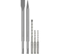 Bosch Coffret de forets et burins PRO SDS plus-3C, 5 pièces | pour Béton, Brique, Ø 5,00, 6,00, 8,00 mm, Accessoire Marteau burineur