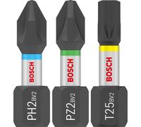 BOSCH Coffret d'embouts de vissage PRO Impact,PH2 (x5)/PZ2 (x5)/T20 (x5)/T25 (x5)/T30 (x5)