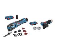 Bosch Découpeur-ponceur bosch gop 12v 28-2 batteries 12v 3.0 ah, chargeur, coffret + 6 lames de scies et 5 abrasifs - 06018b5006 & Meuleuse angulaire sans fil BOSCH PROFESSIONAL GWS 12V-76-76 mm