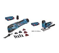 Bosch Découpeur-Ponceur GOP 12V 28-2 Avec Batteries, Chargeur, Coffret, Lames de Scies et Abrasifs + Scie Sauteuse Sans Fil GST 12V-70 Professional