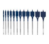 Bosch DSB5012 Lot de 12 forets à bêche Daredevil 1/4" Tige hexagonale idéale pour les applications de perçage rapide dans le bois