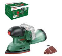Bosch EasySander 18V-8, ponceuse multi-fonctions sans fil (sans batterie ; système 18 volts ; pour le travail du bois par les bricoleurs ; 3 disques de ponçage ; 20 feuilles de papier de verre ; prése
