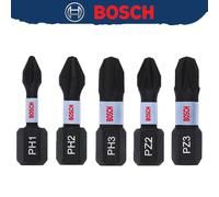 BOSCH - embout de tournevis à contrôle d'impact Original PH1/PH2/PH3/PZ2/PZ3 S2, en acier modifié, accessoires pour outils électriques de haute dureté PH3 25MM 5PCS