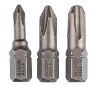 Bosch Embouts de vissage courts Extra-dur (PH) – PH1/PH2/PH3 25 mm – 3 pièces