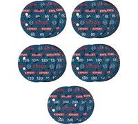 Bosch EXPERT O780 Jeu de disques à lamelles 125 mm G60 G80 G120 G180 G240 55pcs - 2608902429