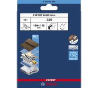 BOSCH Feuille abrasive pour ponçage manuel EXPERT W480 Web 1/4, 115 x 140 mm, G320