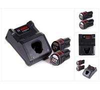 Bosch GAL 12V-40 Professional chargeur rapide pour batteries 12V ( 1600A019R3 ) + 2x 3,0 Ah batterie ( 1600A00X79 )