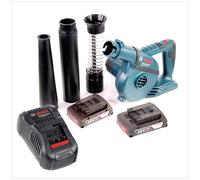 Bosch GBL 18 V-120 Professional Souffleur sans fil + 2x Batteries Bosch GBA 18V 2,0 Ah + Chargeur GAL 1880 CV