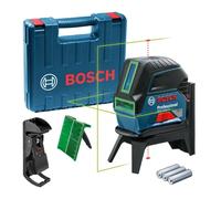 Bosch GCL 2-15 G Laser À Croix Avec Fonction D'aplomb + Support Mural Dans Un Coffret - 15 M - Vert