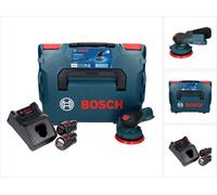 Bosch GEX 12V-125 Professional Ponceuse orbitale sans fil 12 V 125 mm brushless + 2x Batteries 3,0 Ah + Chargeur + L-Boxx