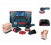 Bosch GEX 18V-125 Professional Ponceuse excentrique sans fil 18 V 125 mm Brushless + 1x Toolbrothers TURTLE Set de ponçage + 1x batterie ProCORE 4,0 Ah + L-BOXX - sans chargeur