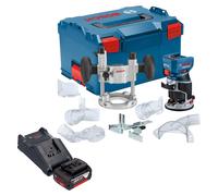 Bosch GKF 18V-8 Professional Affleureuse sans fil 18 V 8,0 mm Brushless + 1x batterie 5,0 Ah + chargeur + unité de plongée + L-Boxx