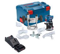 Bosch GKF 18V-8 Professional Affleureuse sans fil 18 V 8,0 mm Brushless + 1x batterie ProCORE 4,0 Ah + chargeur + unité d'immersion + L-Boxx