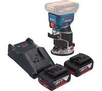 Bosch GKF 18V-8 Professional Affleureuse sans fil 18 V 8,0 mm Brushless + 2x batterie 5,0 Ah + chargeur